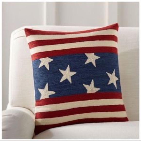 Pottery Barn Americana Red, White, and Blue Stars and Stripes Pillow Cover BN - Picture 3 of 16